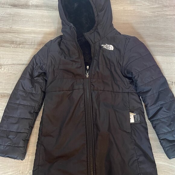 TNF Girls' Reversible Mossbud Swirl Jacket XS black - Picture 1 of 4